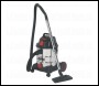 Sealey PC200SDAUTO Industrial Vacuum Cleaner Stainless Drum Auto Start 20L 1400W/230V