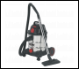 Sealey PC200SDAUTO Vacuum Cleaner Industrial 20L 1400W/230V Stainless Drum Auto Start
