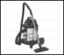 Sealey PC200SDAUTO Industrial Vacuum Cleaner Stainless Drum Auto Start 20L 1400W/230V