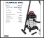 Sealey PC300SD 30L Vacuum Cleaner Wet & Dry Stainless Steel Drum & Detachable Leaf Blower 1200W/230V