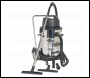Sealey PC477 Industrial Vacuum Cleaner Wet & Dry Stainless Steel Drum with Swivel Emptying 77L 2400W