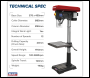 Sealey PDM260F Premier Floor Standing Pillar Drill 12-Speed 1100W/230V