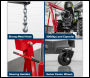 Sealey PH30 Fixed Frame Engine Crane with Extendable Legs 3 Tonne