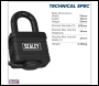 Sealey PL302W Steel Body Weatherproof Padlock 54mm