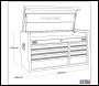 Sealey PTB104008SS Premier™ Heavy-Duty Extra-Wide Topchest 8 Drawer 1055mm - Stainless Steel