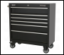 Sealey PTB93006 Premier™ Heavy-Duty Rollcab 930mm 6 Drawer - Black