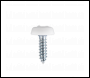Sealey PTNP1 Numberplate Screw with Plastic Enclosed Head 4.8 x 18mm, White - Pack of 50