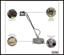 Sealey PWAK18 18 inch  Surface Cleaner with Dual Handle & Rotating Spray Bar - Stainless Steel