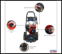 Sealey PWM2500SP Self-Priming Pressure Washer 198bar 5.8hp - Petrol