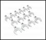 Sealey S01109 Siegen Crow's Foot Open End Spanner Set 1/2 inch Sq Drive 14pc