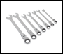 Sealey S01143 Flexi-Head Combination Ratchet Spanner Set 7pc