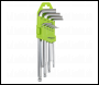 Sealey S01261 Siegen Imperial Long Ball-End Hex Key Set 9pc