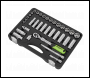 Sealey S01287 Siegen Extendable Ratchet Socket Set 3/8 inch Sq Drive 34pc