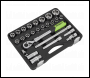 Sealey S01288 Siegen Extendable Ratchet Socket Set 1/2 inch Sq Drive 26pc