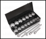 Sealey S0768 Socket Set 21pc 1 inch Sq Drive 6pt WallDrive® Metric