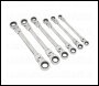 Sealey S0806 Flexi-Head Double End Ratchet Ring Spanner Set 6pc Metric