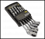 Sealey S0806 Flexi-Head Double End Ratchet Ring Spanner Set 6pc Metric