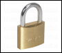 Sealey S0987 Siegen Brass Body Padlock with Brass Cylinder 40mm