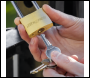 Sealey S0989 Siegen Brass Body Padlock with Brass Cylinder Long Shackle 40mm
