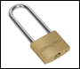 Sealey S0989 Siegen Brass Body Padlock with Brass Cylinder Long Shackle 40mm