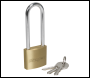 Sealey S0989 Siegen Brass Body Padlock with Brass Cylinder Long Shackle 40mm