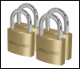Sealey S0992 Siegen Brass Body Padlock with Brass Cylinder Keyed Alike - Pack of 4