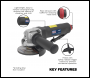 Sealey SA152 Air Angle Grinder Ø100mm Composite Housing