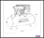 Sealey SA1565 150L Belt Drive Air Compressor with Petrol Engine 6.5hp