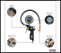Sealey SA332D Digital Pistol Grip Tyre Inflator with Clip-On Connector