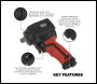 Sealey SA6002S Premier Twin Hammer Stubby Air Impact Wrench 1/2 inch Sq Drive