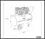 Sealey SAC10001S 100L Oil Free Low Noise Direct Drive Air Compressor 2 x 2hp