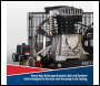 Sealey SAC1103B Air Compressor 100L Belt Drive 3hp with Cast Cylinders & Wheels