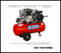 Sealey SAC1503B Air Compressor 50L Belt Drive 3hp with Cast Cylinders & Wheels
