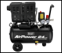 Sealey SAC2400S 24L Low Noise Oil Free Direct Drive Air Compressor 1hp