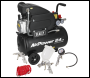 Sealey SAC2420APK 24L Direct Drive Air Compressor 2hp with 4pc Air Accessory Kit