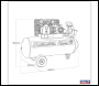 Sealey SAC3203B Premier 200L Belt Drive Air Compressor with Front Control Panel 3hp