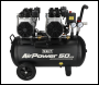 Sealey SAC5001S 50L Low Noise Oil Free Direct Drive Air Compressor 2 x 2hp