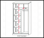 Sealey SC02 Floor Cabinet 2 Door 4 Shelf & Hanging Rail