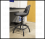 Sealey SCR01B Premier Industrial Pneumatic Workshop Stool with Adjustable Height Swivel Seat & Back Rest