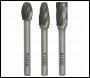 Sealey SDBCK3 Tungsten Carbide Rotary Burr Set 3pc - Ripper/Coarse