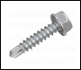 Sealey SDHX4219 Self-Drilling Screw 4.2 x 19mm Hex Head Zinc Pack of 100