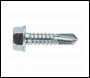 Sealey SDHX6325 Self-Drilling Screw 6.3 x 25mm Hex Head Zinc Pack of 100
