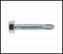 Sealey SDHX6338 Self-Drilling Screw 6.3 x 38mm Hex Head Zinc Pack of 100