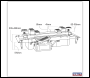 Sealey SJBEX200A Air Jacking Beam 2 Tonne with Arm Extenders & Flat Roller Supports
