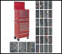 Sealey SPTCOMBO1 Tool Chest Combination 14 Drawer with Ball-Bearing Slides - Red & 1179pc Tool Kit