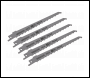 Sealey SRBS644D Reciprocating Saw Blade for Clean Wood 150mm 6tpi - Pack of 5