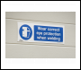 Sealey SS54V10 Worksafe® Wear Eye Protection When Welding Safety Sign, Self-Adhesive Vinyl - Pack of 10