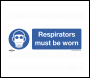 Sealey SS56P10 Mandatory Safety Sign - Respirators Must Be Worn - Rigid Plastic - Pack of 10