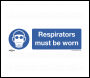 Sealey SS56V1 Mandatory Safety Sign - Respirators Must Be Worn - Self-Adhesive Vinyl