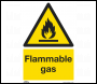 Sealey SS59P10 Warning Safety Sign - Flammable Gas - Rigid Plastic - Pack of 10